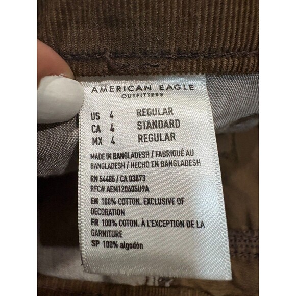 American Eagle Low-Rise Skater Corduroy Pants Brown Women's US 4 Regular - Picture 7 of 9